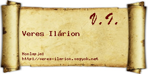 Veres Ilárion névjegykártya